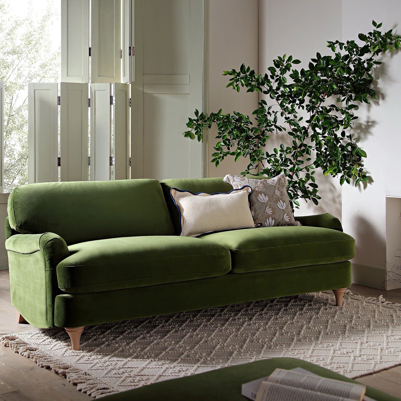 Daals Daphnis Fern Green Velvet Sofa, 3-Seater RRP 699