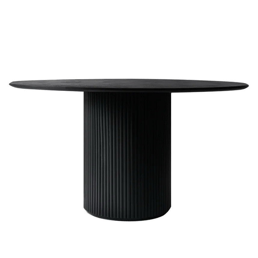 Corndell Lucas Black Round Pedestal Dining Table RRP £679