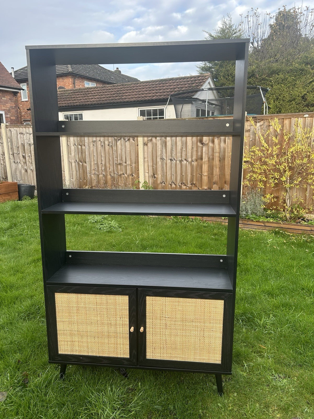 Daals Frances Woven Rattan Bookcase, Black