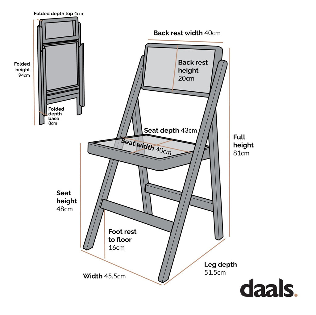 Daals Frances Set of 2 Folding Cane Rattan Chairs, Natural