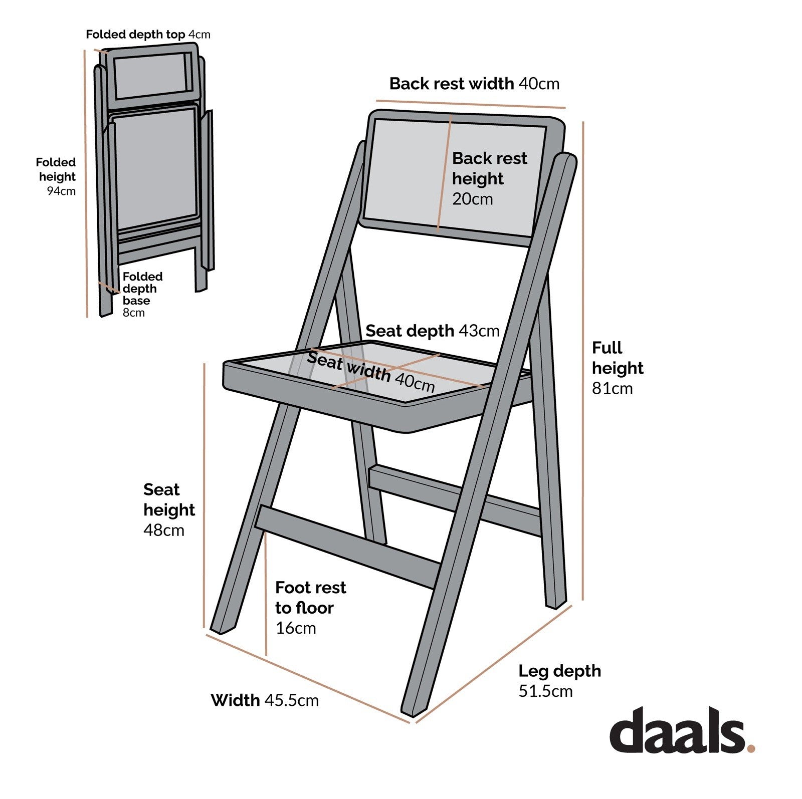 Daals Frances Set of 2 Folding Cane Rattan Chairs, Natural
