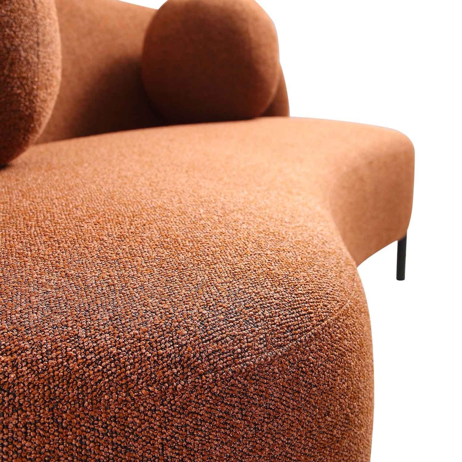 Daals Amboise 3-Seater Curved Sofa with Ball Cushions, Brick Boucle RRP £669.99