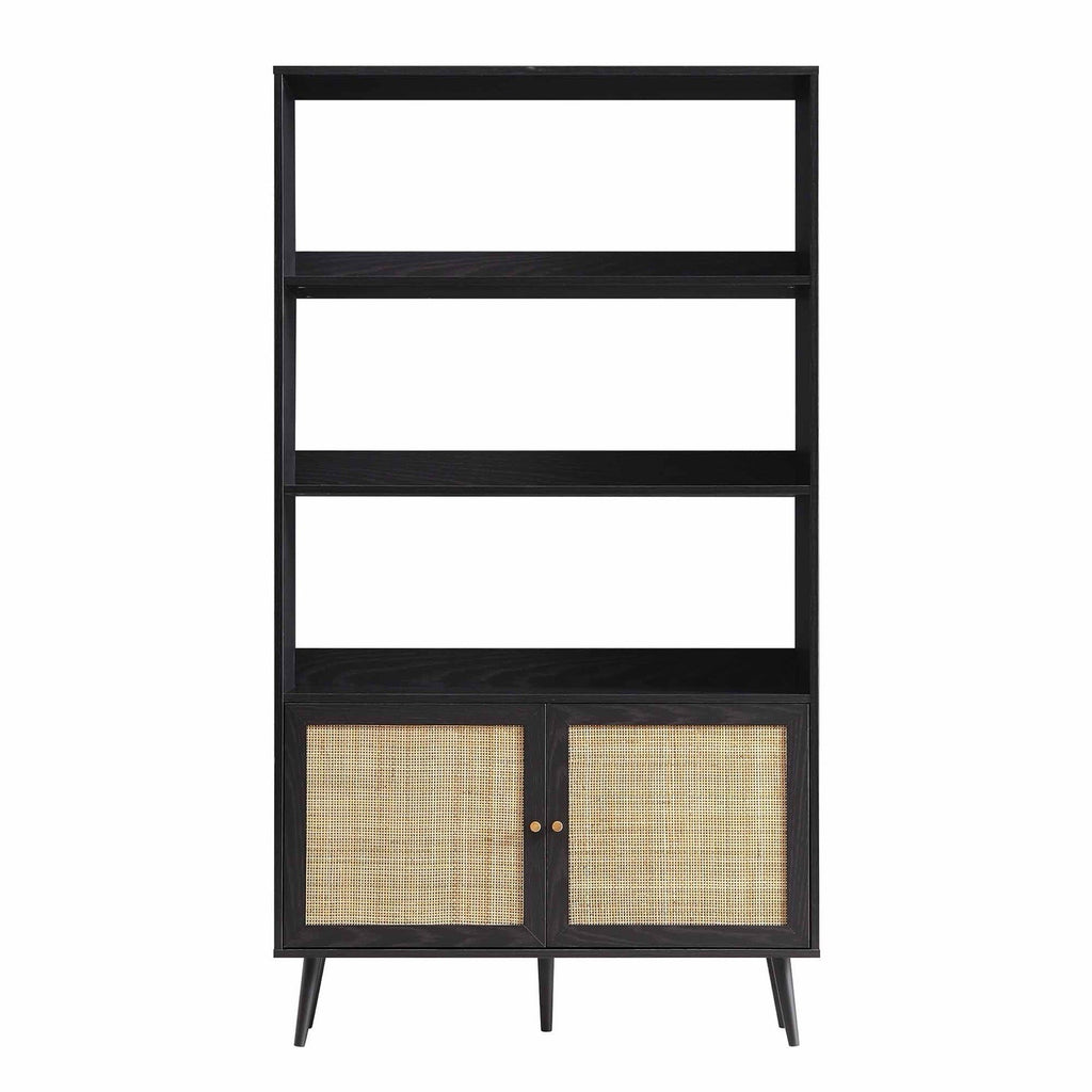 Daals Frances Woven Rattan Bookcase, Black