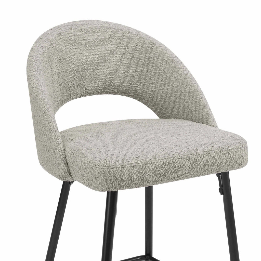 Dusk Lola Pair of Barstools in Taupe Boucle Fabric RRP £169