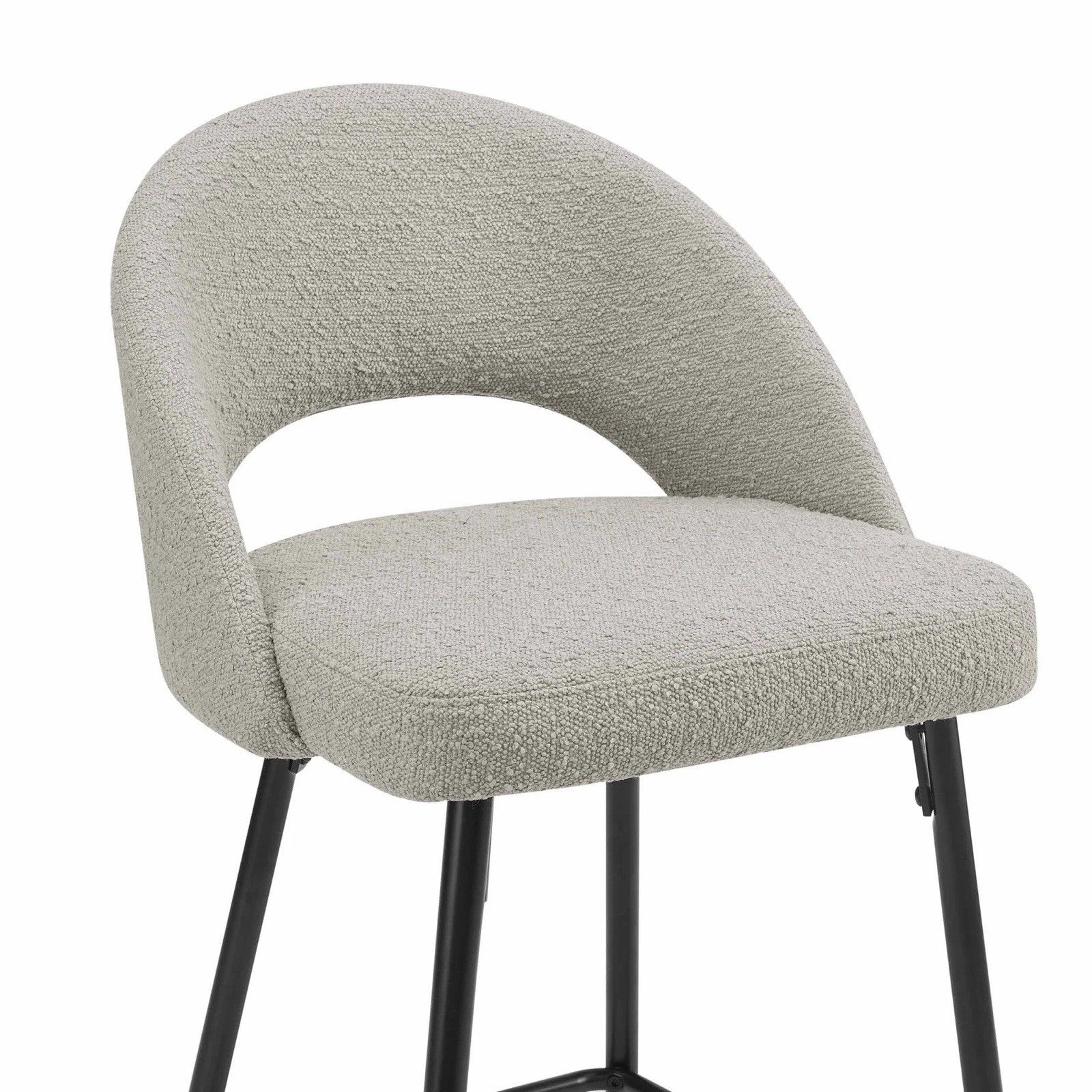 Dusk Lola Pair of Barstools in Taupe Boucle Fabric RRP £169