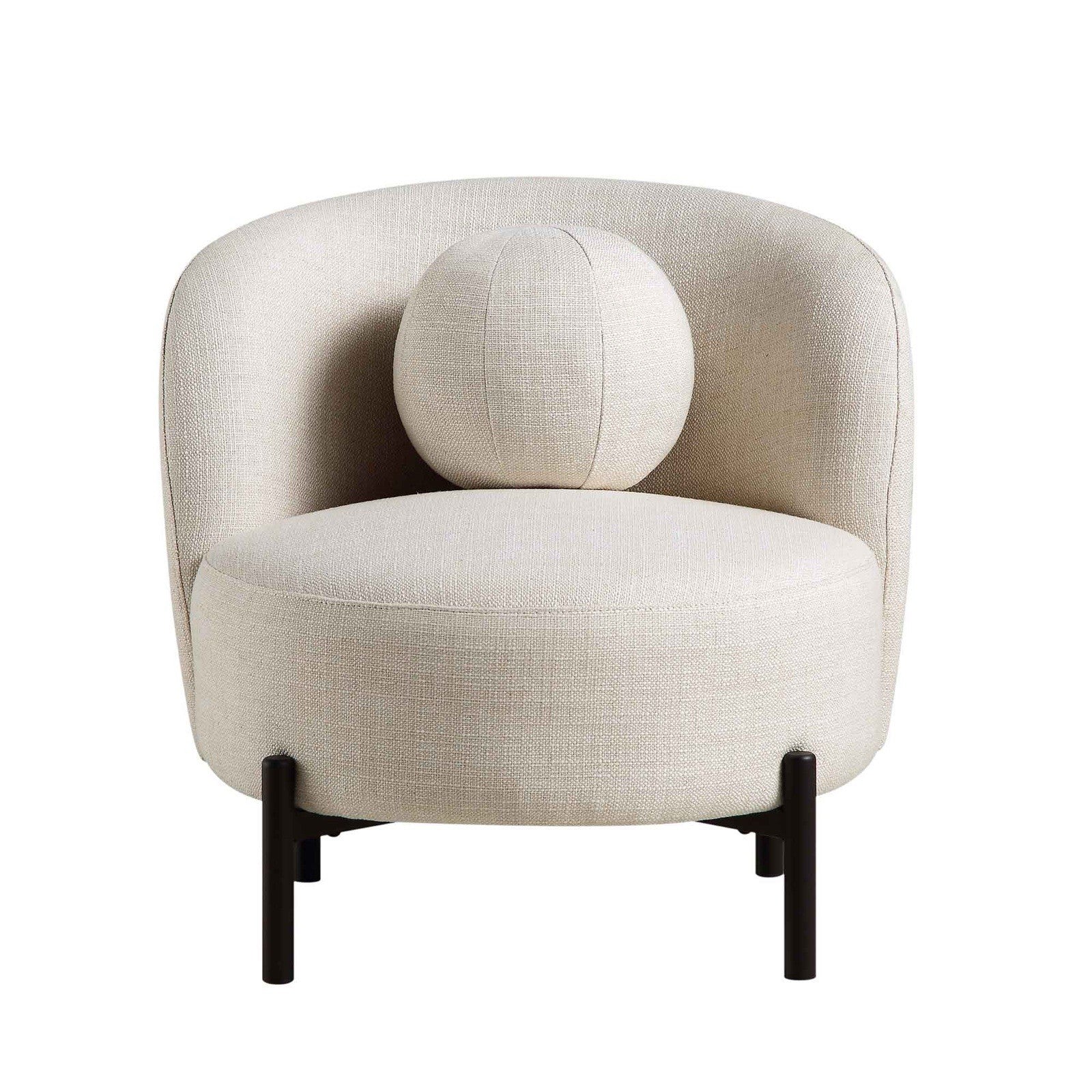 Daals Amboise Armchair with Ball Cushion, Beige Linen Blend