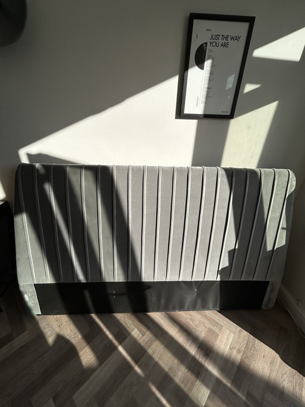 Daals Helia Pleated Silver Grey Velvet Headboard - Super King