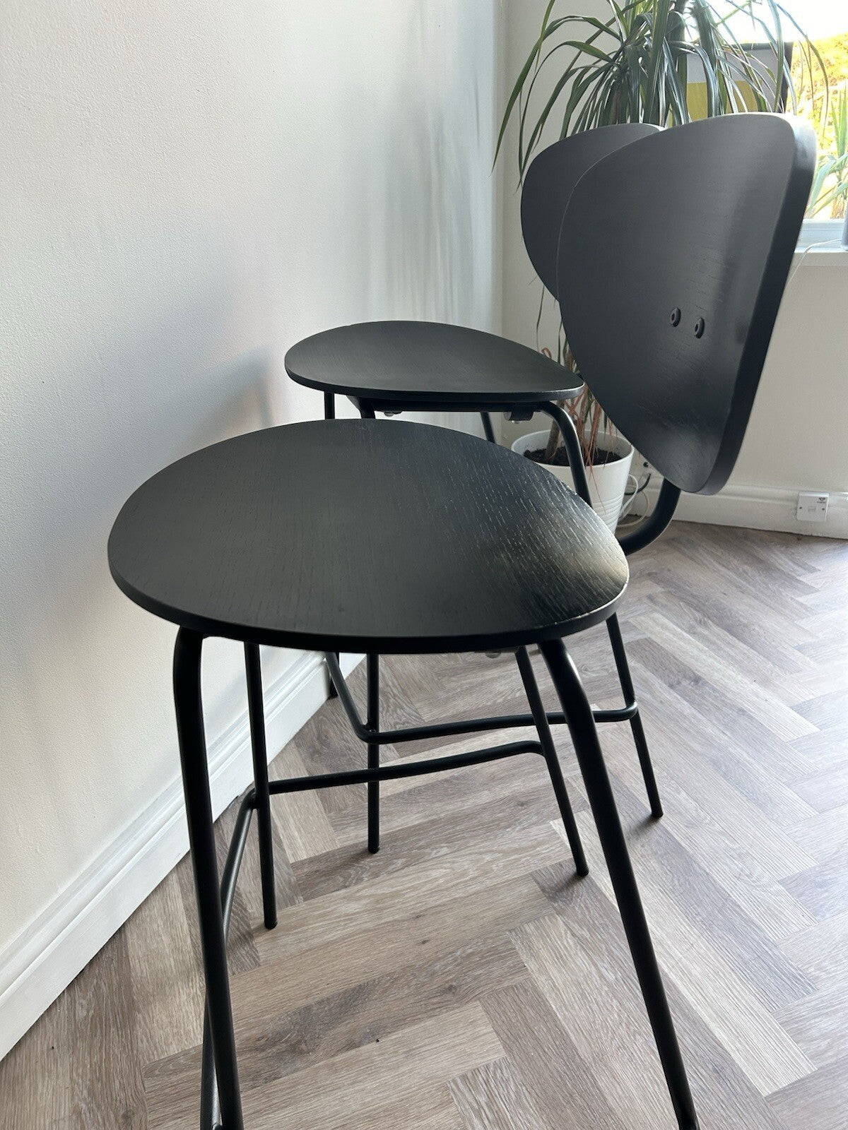 Cox & Cox High Back Counter / Bar Stool - Black