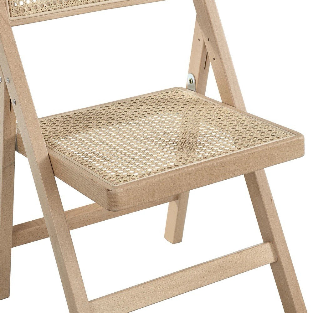 Daals Frances Set of 2 Folding Cane Rattan Chairs, Natural