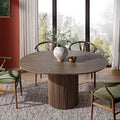Daals Maru Round 4-6 Seater Extending Oak Pedestal Dining Table, Silver Oak