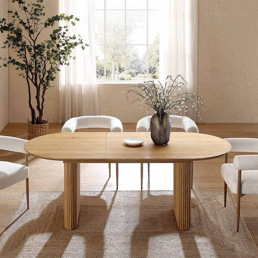Daals Maru Oval 6-8 Seater Extending Oak Pedestal Dining Table, Oak