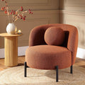 Daals Amboise Armchair with Ball Cushion, Brick Boucle (2 available)