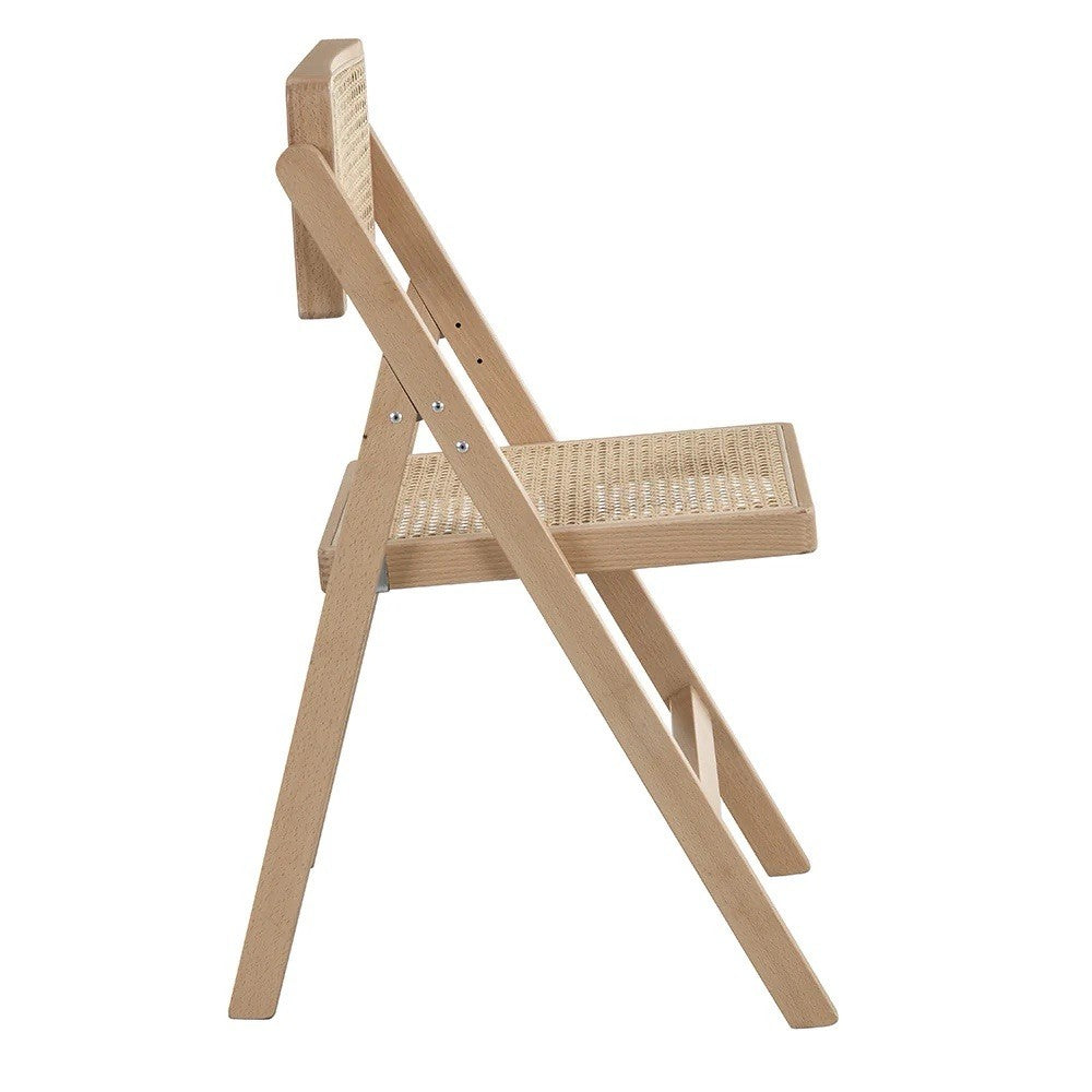 Daals Frances Set of 2 Folding Cane Rattan Chairs, Natural