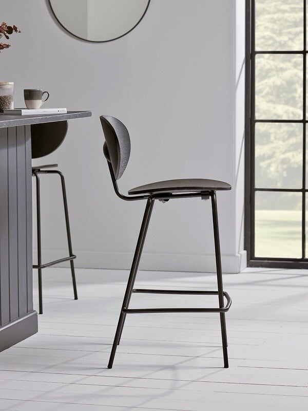 Cox & Cox High Back Counter / Bar Stool - Black