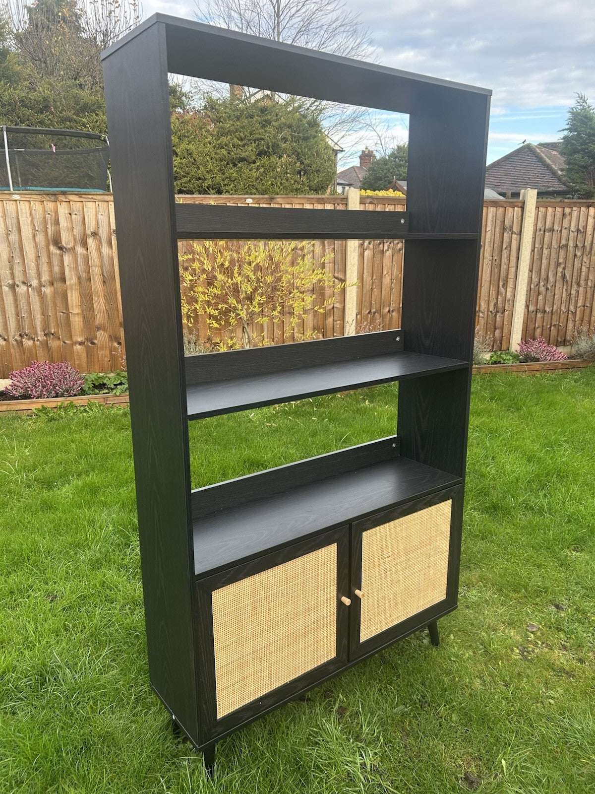 Daals Frances Woven Rattan Bookcase, Black