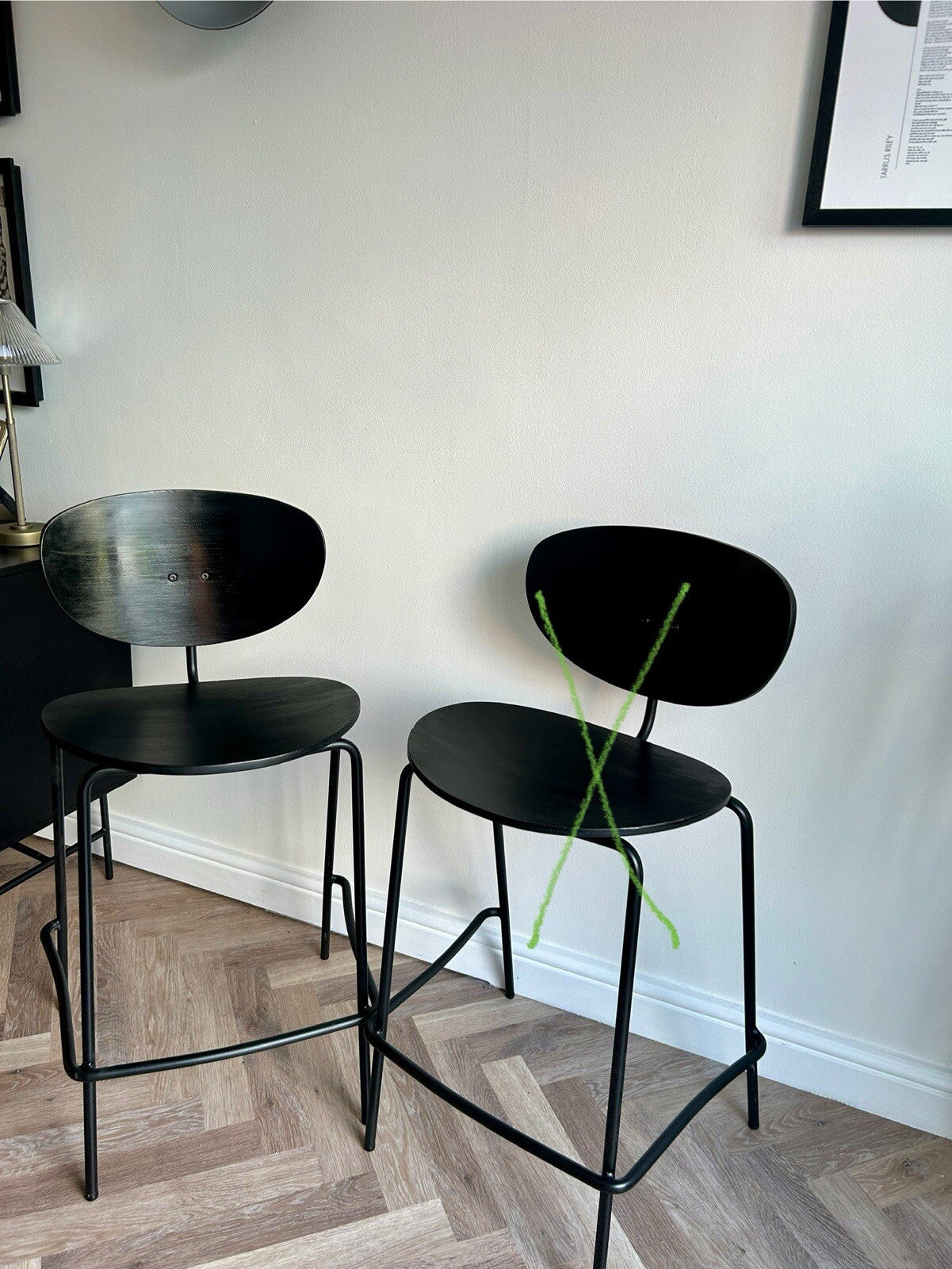 Cox & Cox High Back Counter / Bar Stool - Black