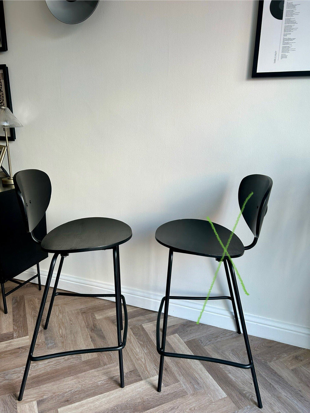 Cox & Cox High Back Counter / Bar Stool - Black