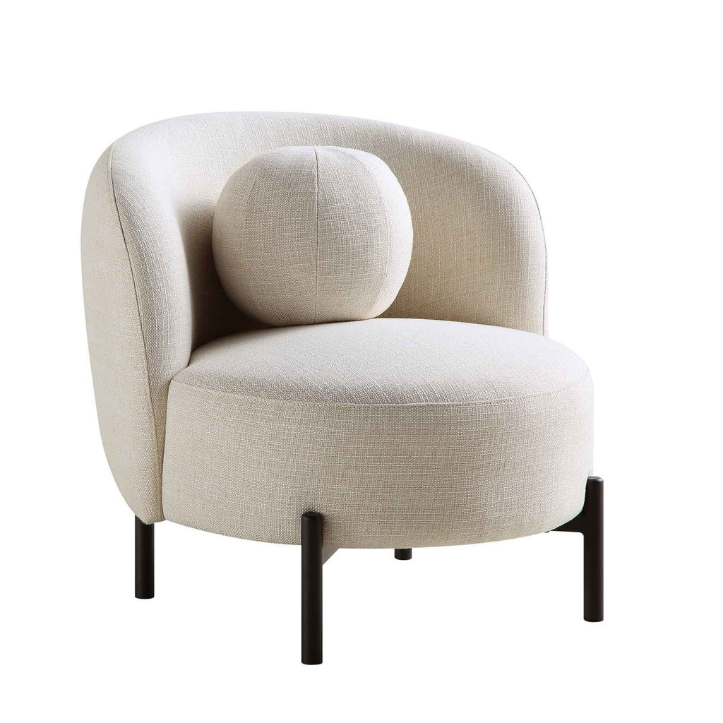 Daals Amboise Armchair with Ball Cushion, Beige Linen Blend