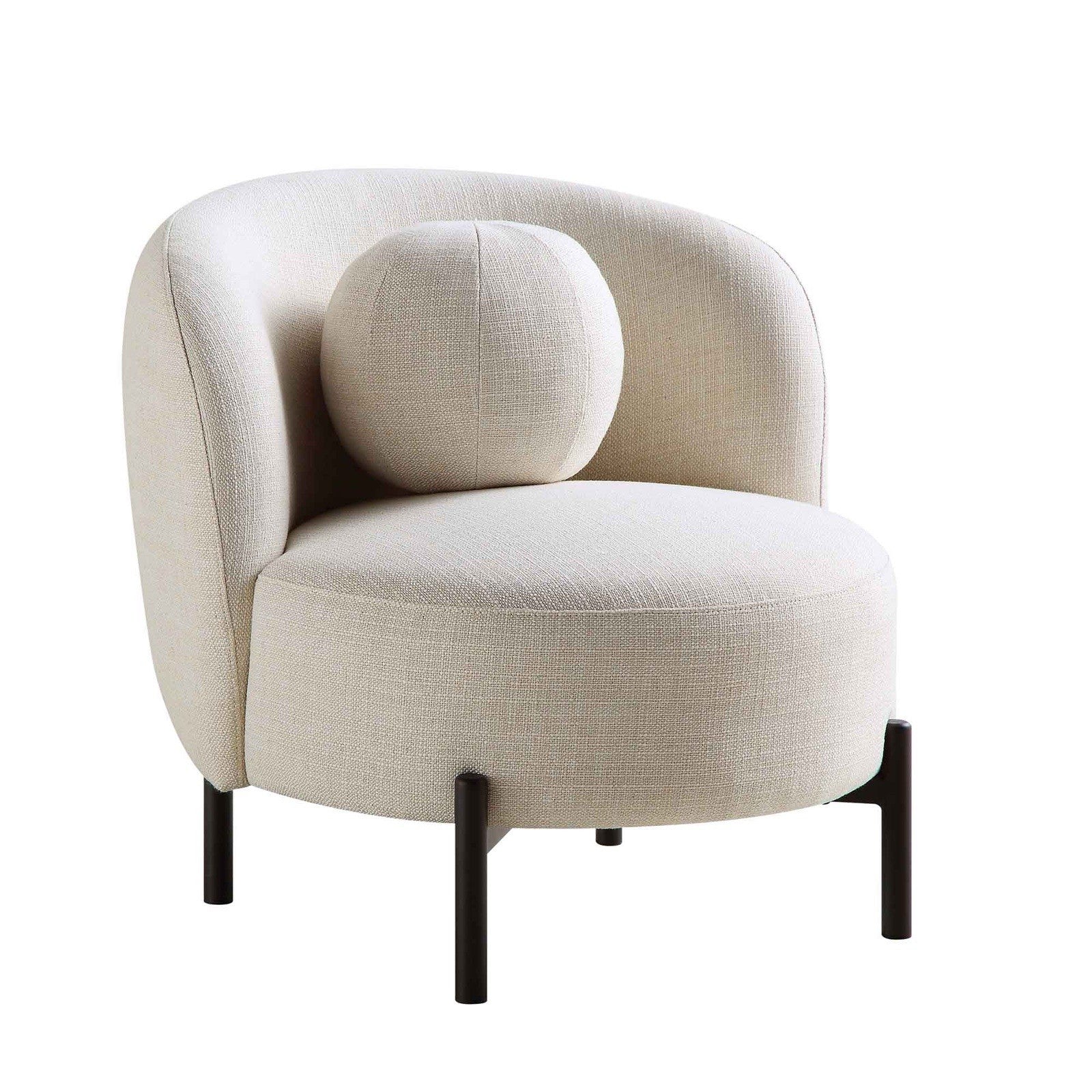 Daals Amboise Armchair with Ball Cushion, Beige Linen Blend