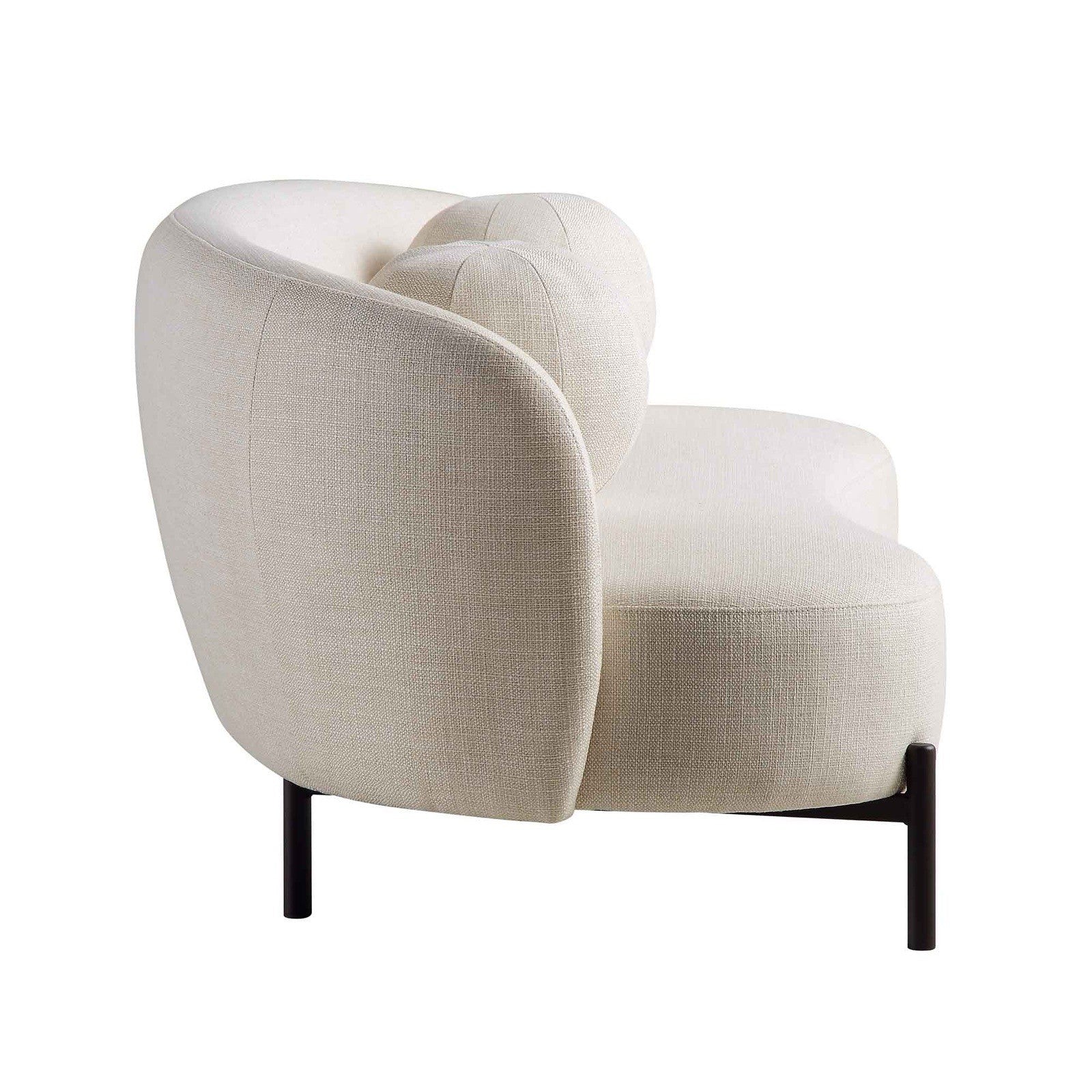 Daals Amboise 3-Seater Curved Sofa with Ball Cushions, Beige Linen Blend