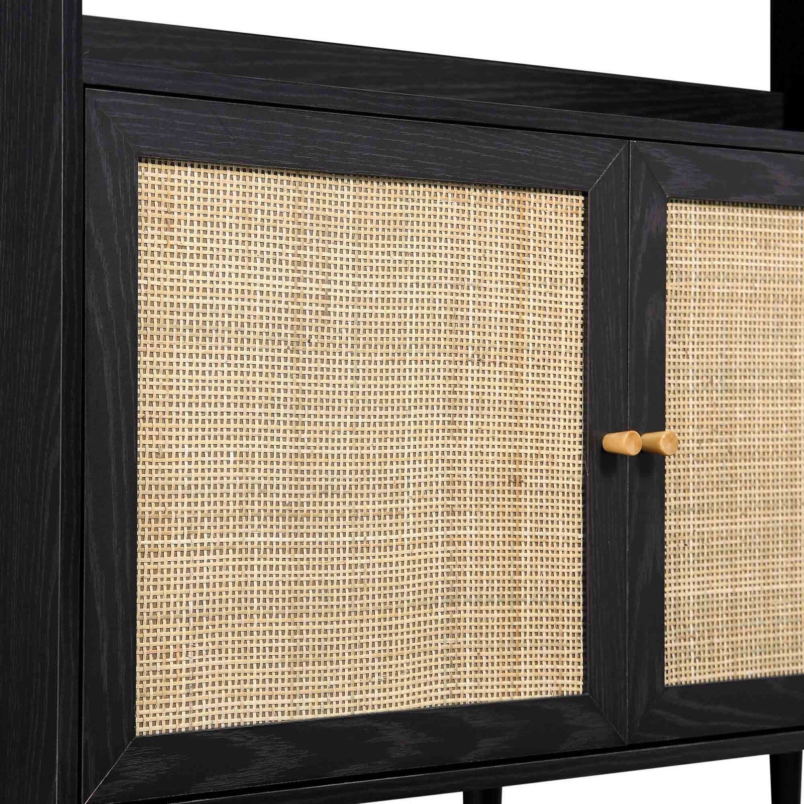 Daals Frances Woven Rattan Bookcase, Black