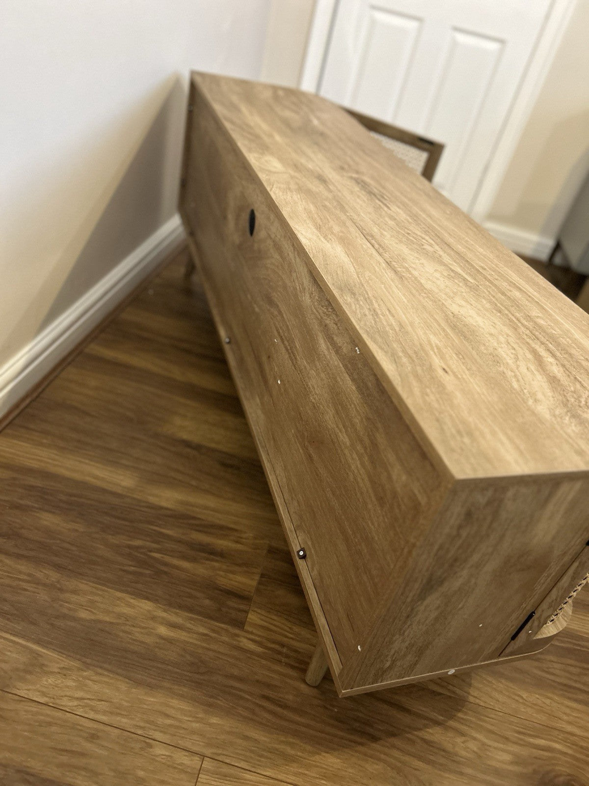 New Daals Izzy Curved Rattan 150cm TV Unit, Natural