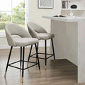 Dusk Lola Pair of Barstools in Taupe Boucle Fabric RRP £169