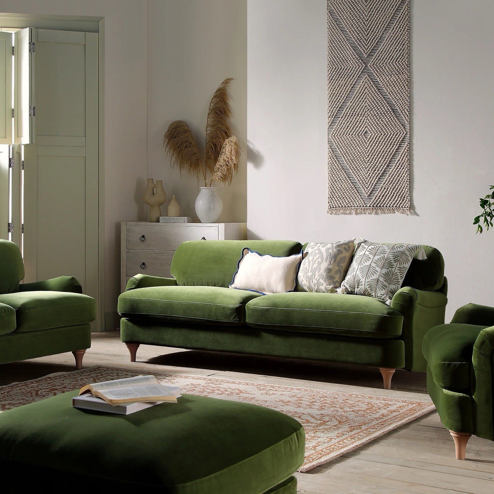 Daals Daphnis Fern Green Velvet Sofa, 3-Seater RRP 699