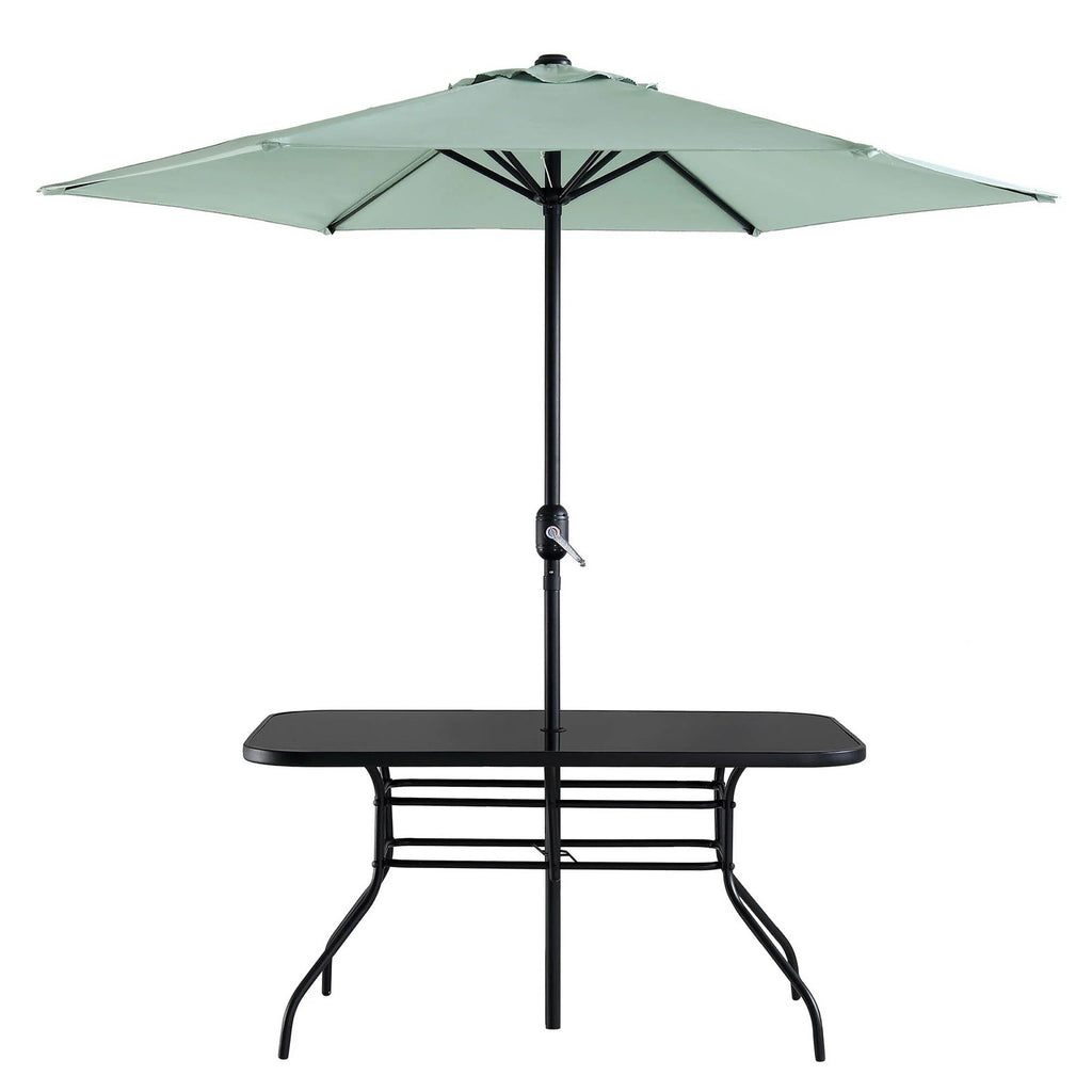 Daals Champneys 6 Seater Outdoor Dining Table With Parasol, Grey