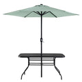 Daals Champneys 6 Seater Outdoor Dining Table With Parasol, Grey