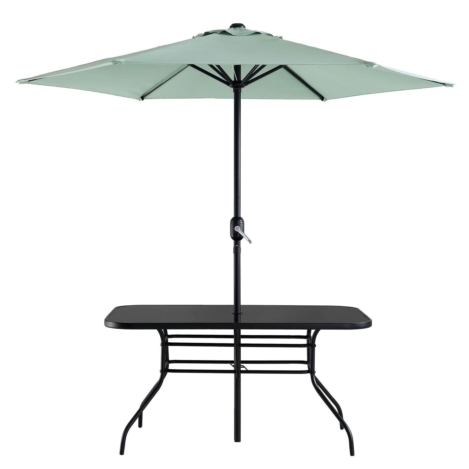 Daals Champneys 6 Seater Outdoor Dining Table With Parasol, Grey