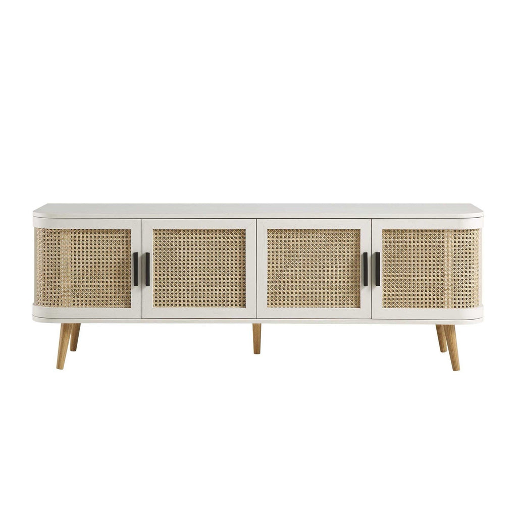 Daals Izzy Curved Rattan 160cm Wide TV Unit, White