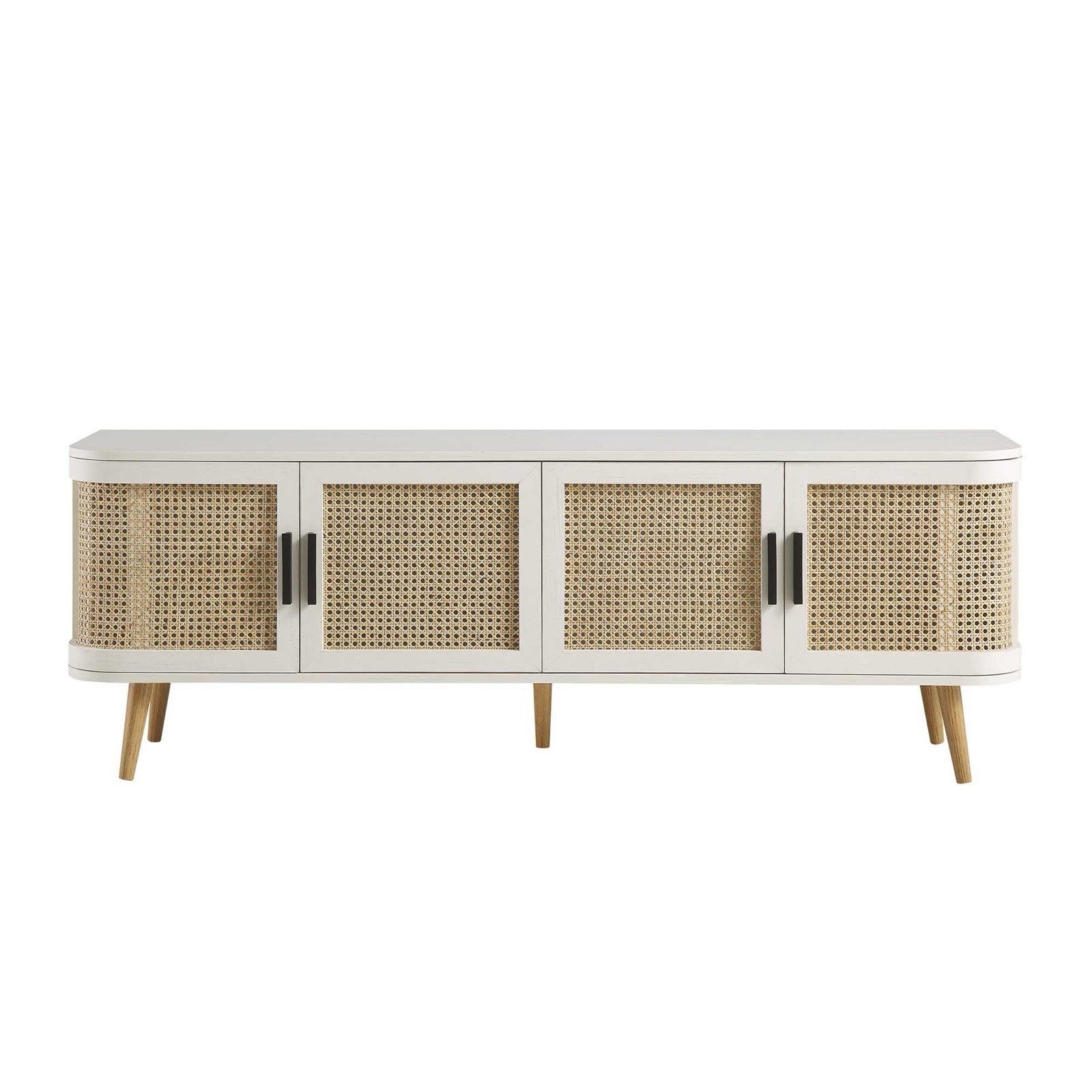 Daals Izzy Curved Rattan 160cm Wide TV Unit, White
