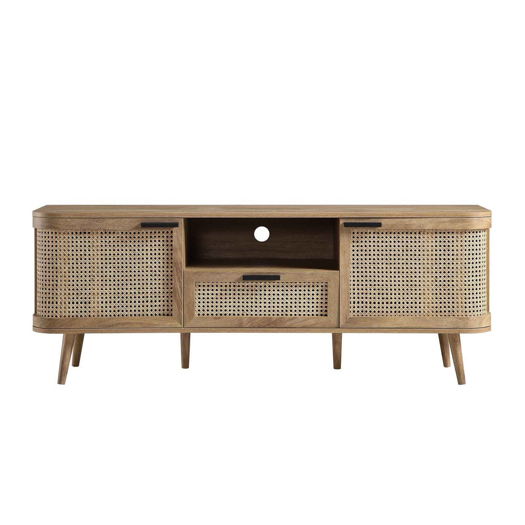 New Daals Izzy Curved Rattan 150cm TV Unit, Natural