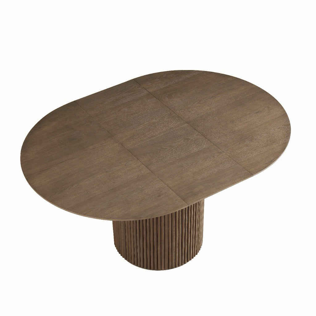 Daals Maru Round 4-6 Seater Extending Oak Pedestal Dining Table, Silver Oak