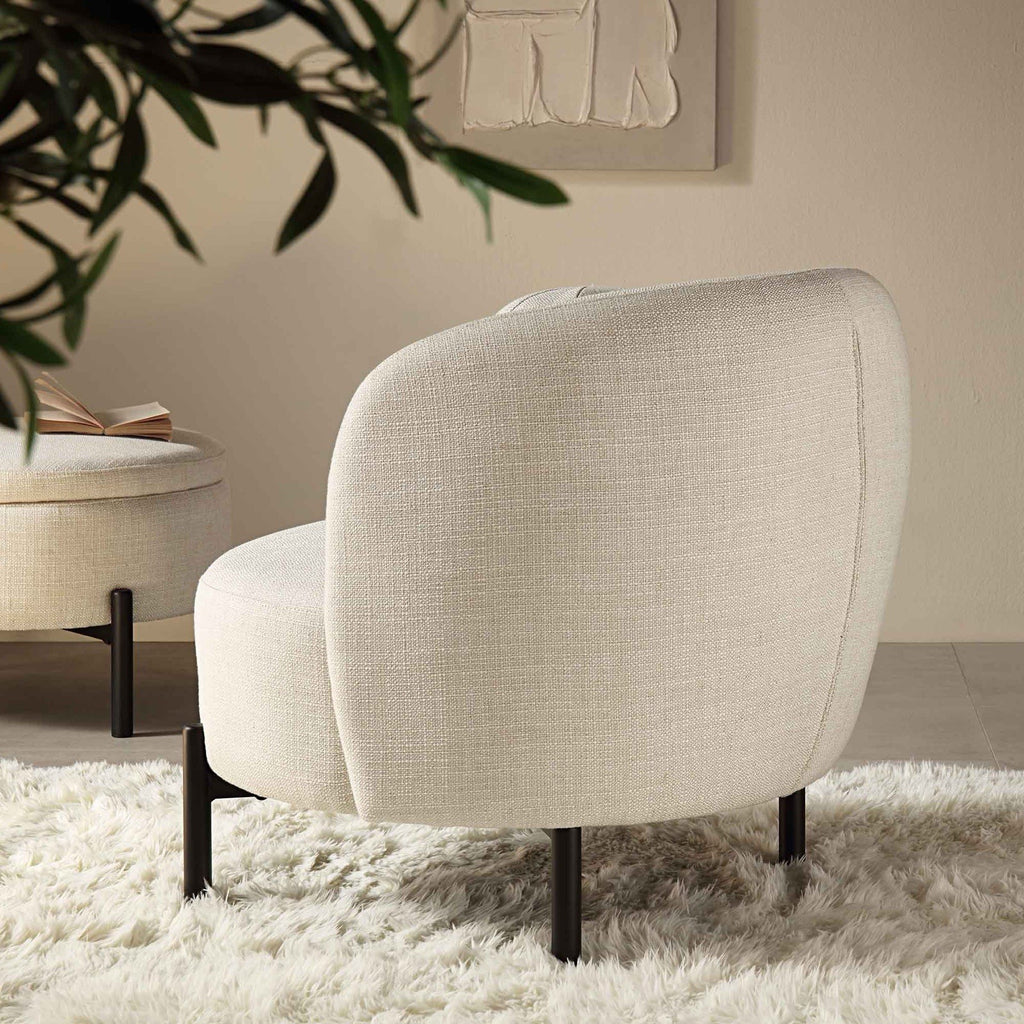 Daals Amboise Armchair with Ball Cushion, Beige Linen Blend