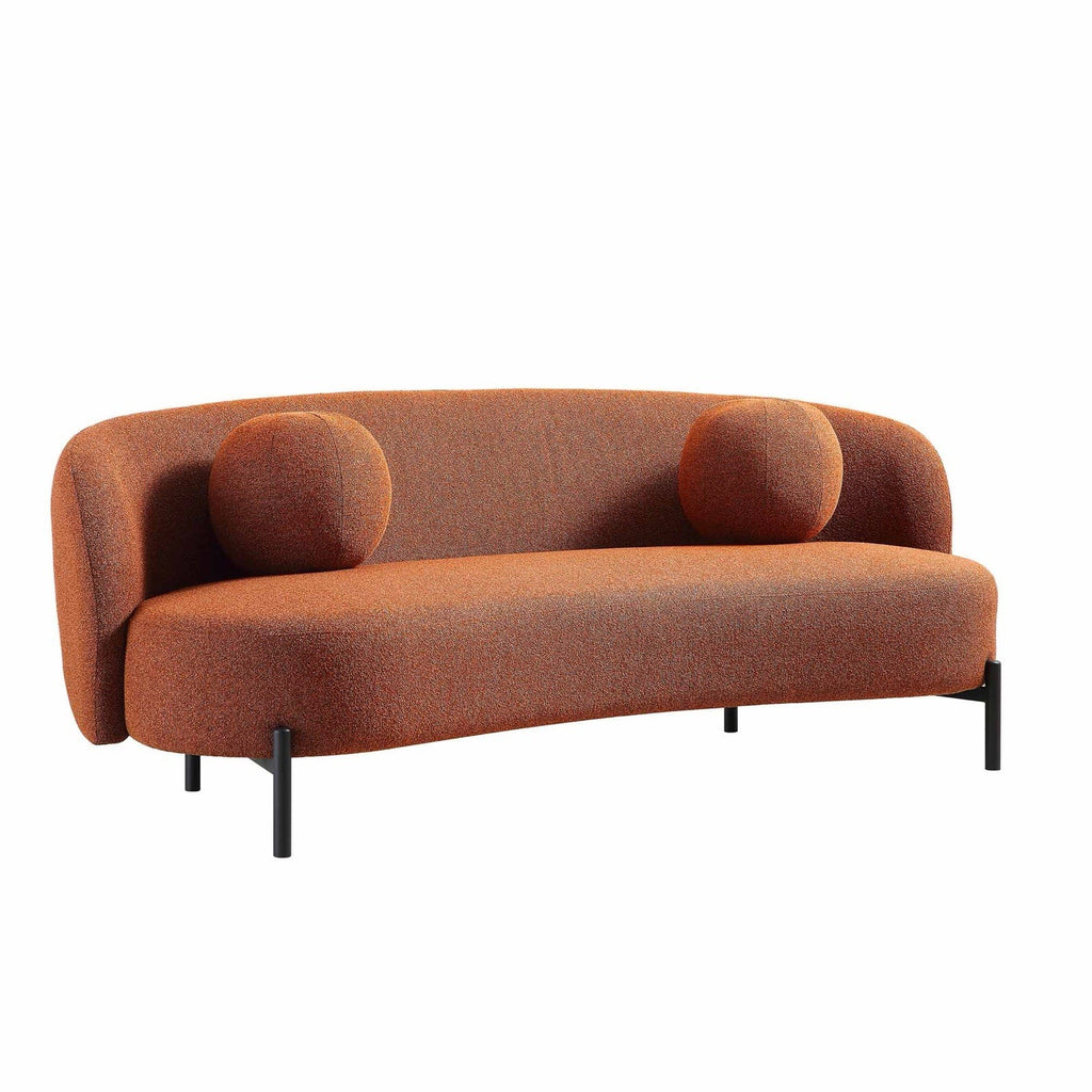 Daals Amboise 3-Seater Curved Sofa with Ball Cushions, Brick Boucle RRP £669.99