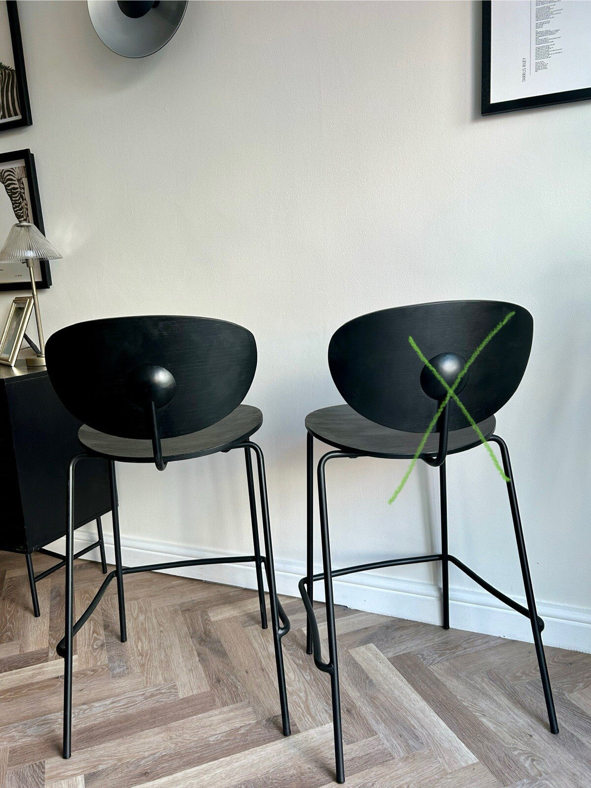 Cox & Cox High Back Counter / Bar Stool - Black