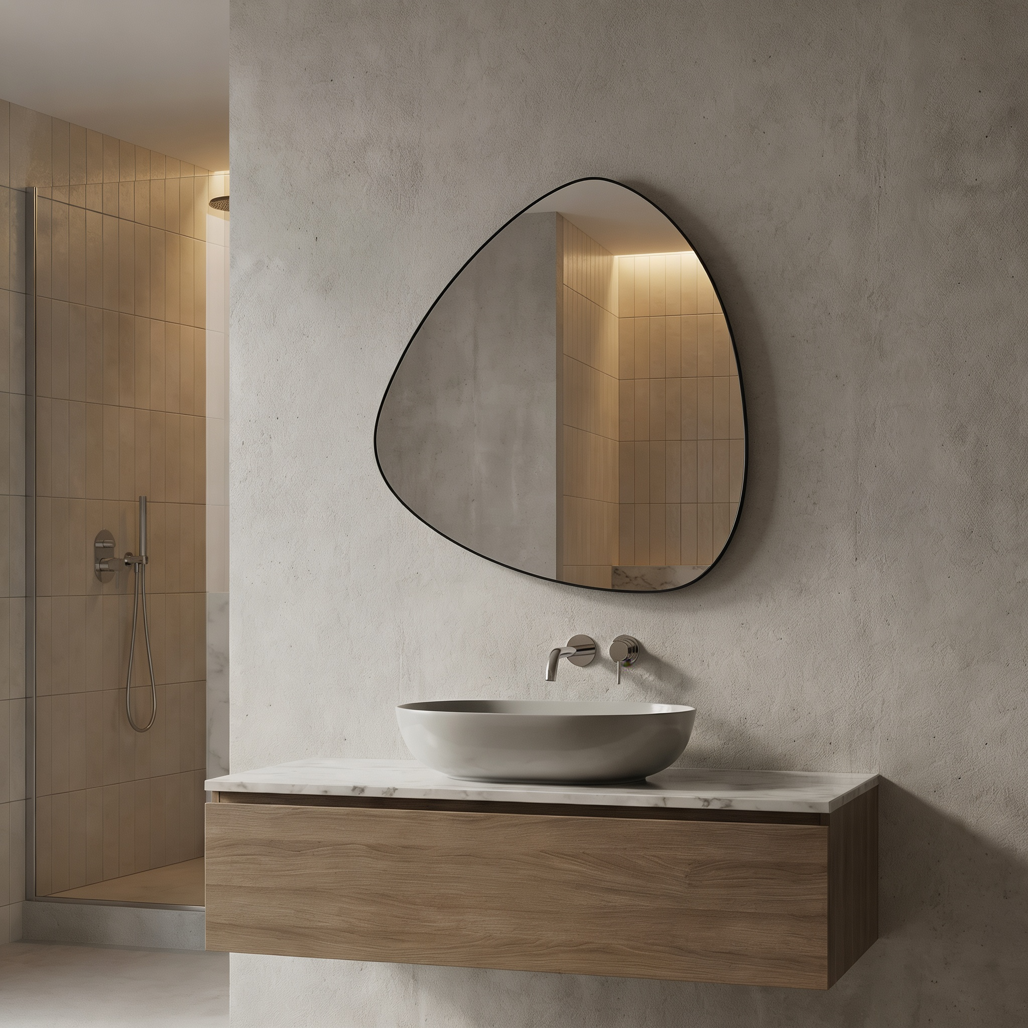 GALLERY DIRECT CAESARS LARGE ORGANIC MIRROR BLACK