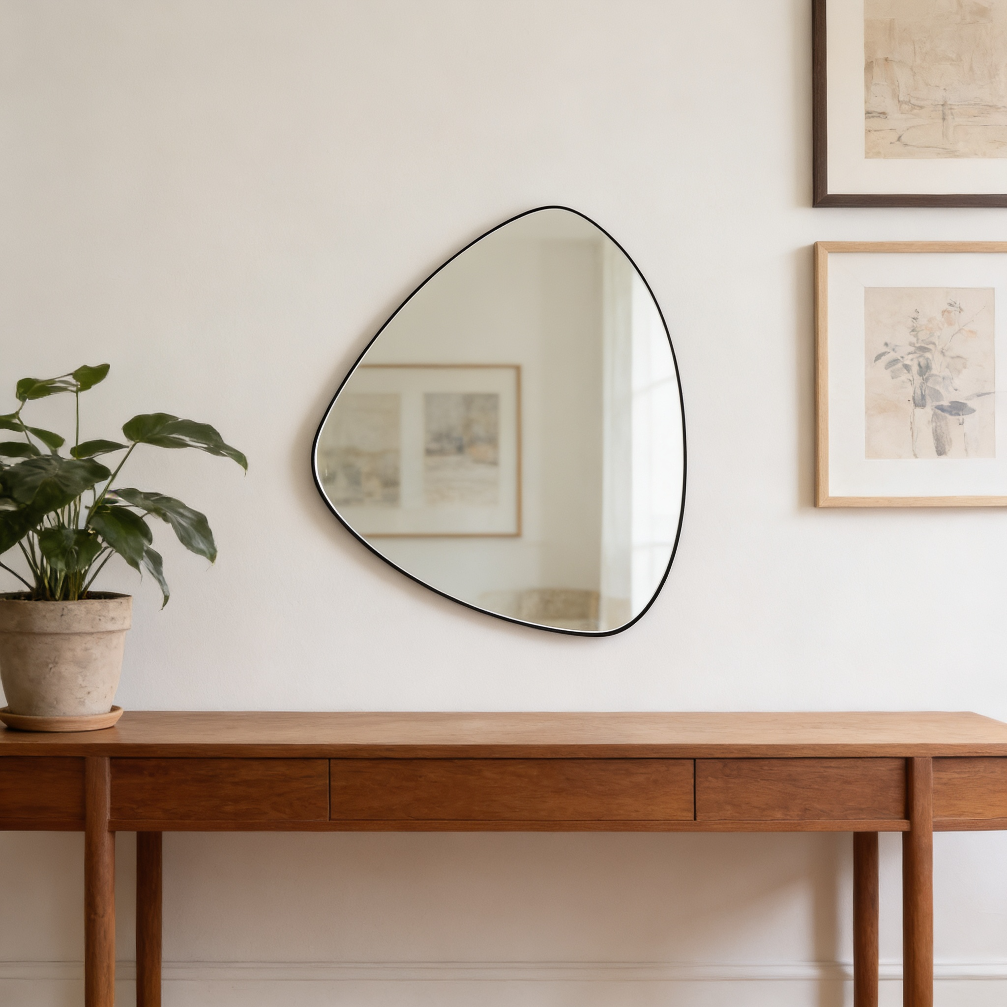 GALLERY DIRECT CAESARS LARGE ORGANIC MIRROR BLACK